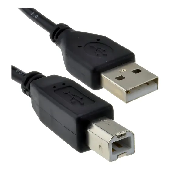 Cable Usb 2.0 A/b 1.5 Metros Impresora Scanner Con Filtro Color Negro
