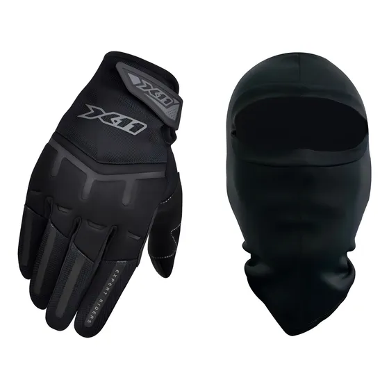 Luva Motociclista X11 Fit X Motoqueiro Touchscreen + Touca Tamanho M