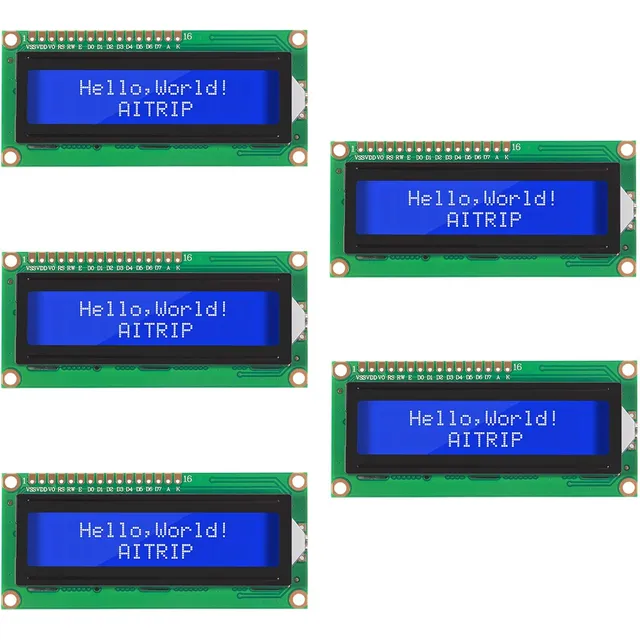 5 Módulos De Pantalla Lcd Hd44780 1602 Dc 5 V 16 X 2 Caracte