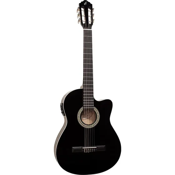 Violão Eletroacústico Giannini Start Nf-14 Ceq Para Destros Preta Bordo Escurecido Verniz Brilhante