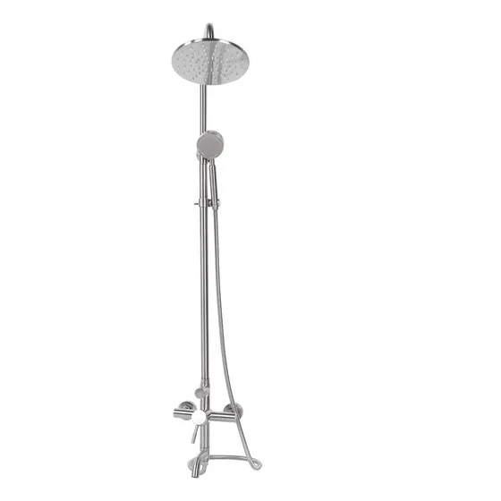 Sistema Ducha Yalaz Juego Grifo Redondo Montado Pared Acero