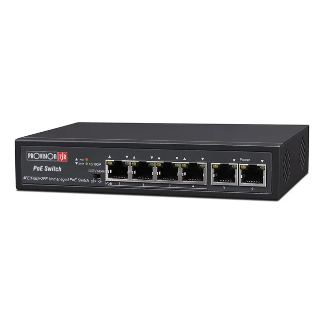 Switch Poe 10/100 4ptos Provision Isr Cctv 2ptos Uplink