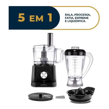 Multiprocessador Britânia 5 em 1 com Liquidificador 2,2L e Processador 1,25L 1000W BMP10A