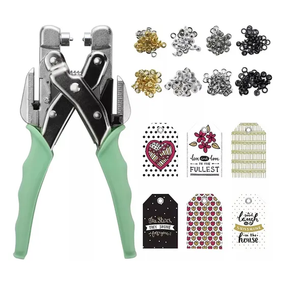 Perforadora Eyelets Scrapbook Crop A Dile Aqua Color Azul Cl