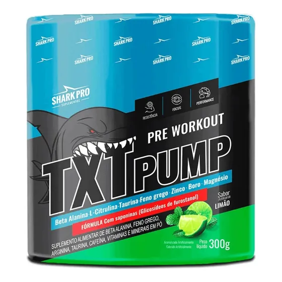 Txt Pump Pré Treino 300g C/ Sapopinas Shark Pro - Sabores 