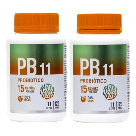 Probiótico Pb11 120 Cápsulas Kit 2 Unidades Sem Sabor