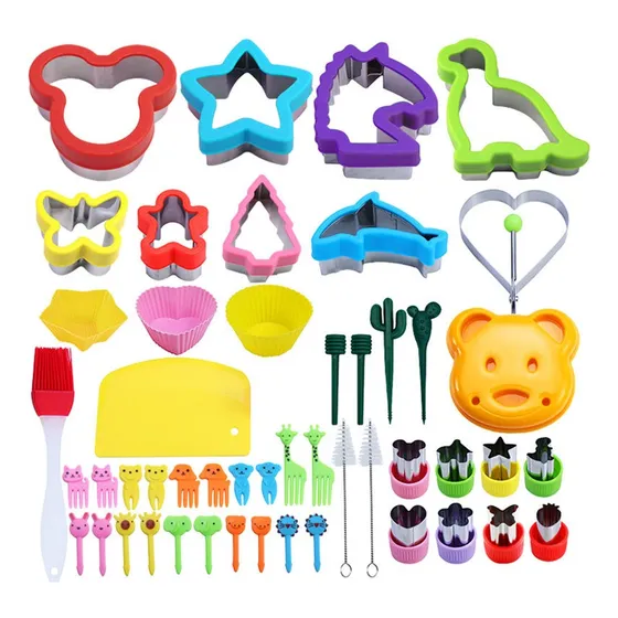 55pcs Juego De Sándwich De Pan Y Animal Con Formas Múltiples
