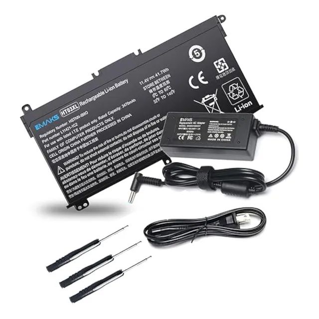Batería Ht03xl Y Cargador De 45 W Para Hp Pavilion