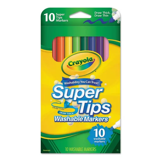 10 Marcadores Crayola Super Tips Lavables