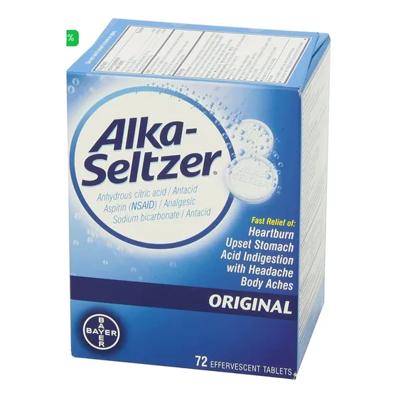 Alka-seltzer Aspirina Disolvente 72 Efervescentes Tabletas 