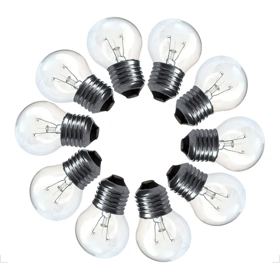 10 Lâmpadas Varal De Luzes Bolinha Incandescente 15w Cordão