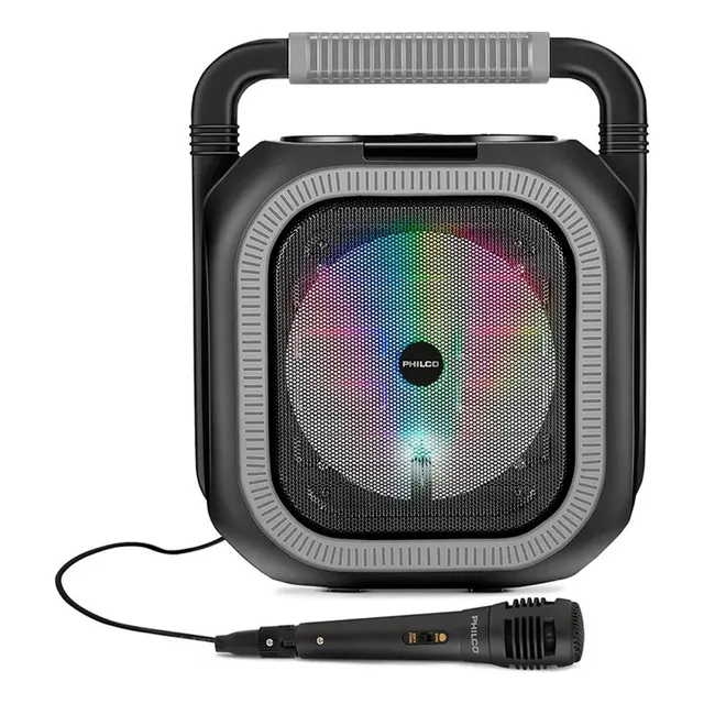 Parlante Portátil Karaoke Tws 6.5  Bt 765gr Philco Negro