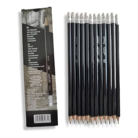 Pack De 12 Lápices Hb Para Dibujar O Sombrear