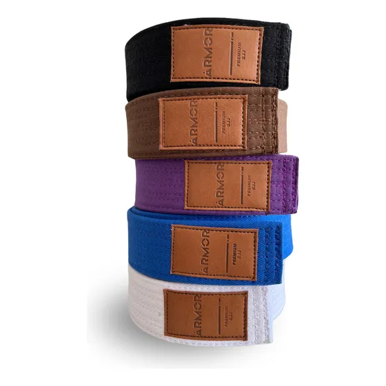 Faixa Marrom Jiu Jitsu Armor Robusta Premium Ponta Preta