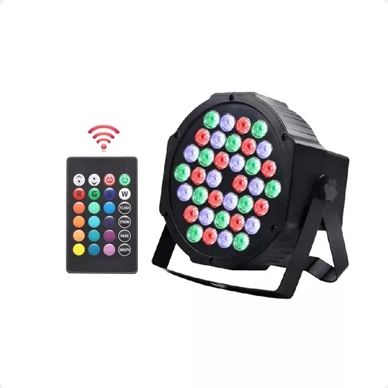 Canhão Refletor Par 64 Rgb 36 Leds 1w Dmx Strobo Slim 127/220v