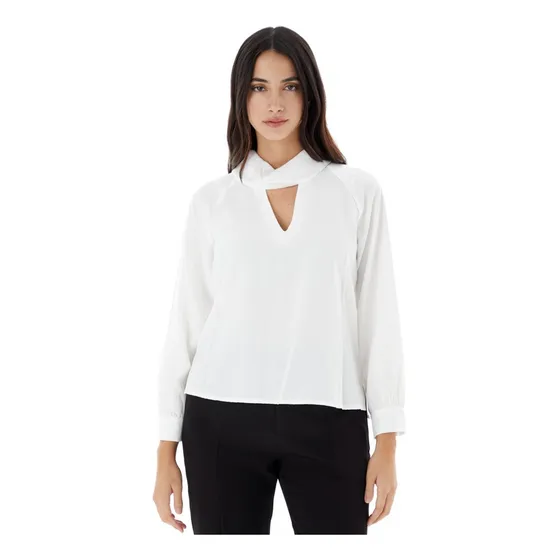 Blusa De Seda Calce Recto Escote V Melissa Mujer Asterisco