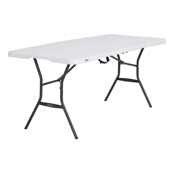 Mesa Plegable Plástico Tablon Portátil Tipo Portafolio 1.80 Color Blanco