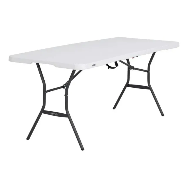 Mesa Plegable Plástico Tablon Portátil Tipo Portafolio 1.80 Color Blanco