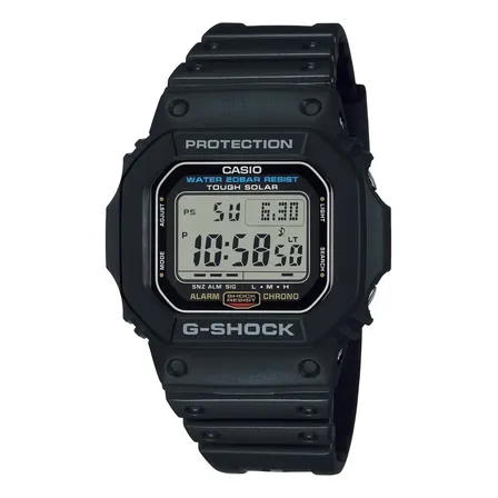 Relógio De Pulso Digital Casio G-shock G-5600ue-1dr Resina Preto Fundo Claro Solar Prova Dágua Cinza