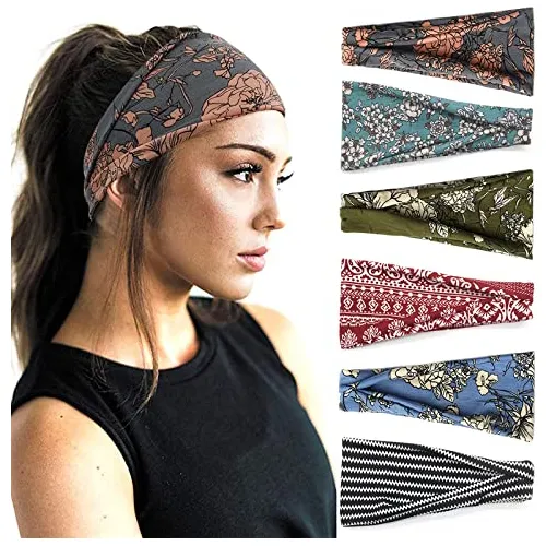 Yonuf Boho Headbands Para Mujeres Banda Ancha De La Fv2k7