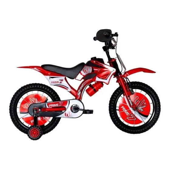 Bicicleta bici tipo moto infantil Wuilpy Prime 7 R16 color rojo