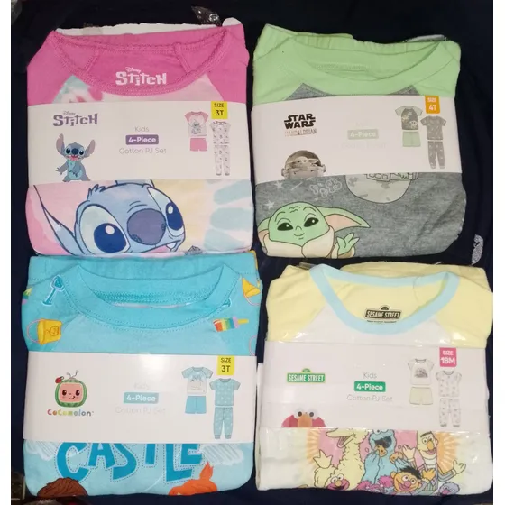 Conjunto De Pijamas Nickelodeon 100% Algodón 4 Piezas Niños