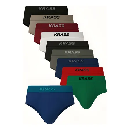 Kit 10 Cuecas Slip Masculina Tradicional 100%algodão P Á Gg