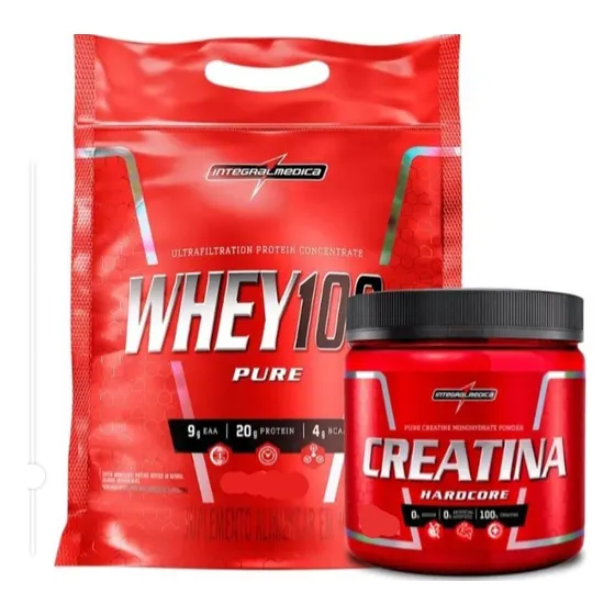 Whey 100% Pure 900g + Creatina 150g 100% Pura Integralmedica
