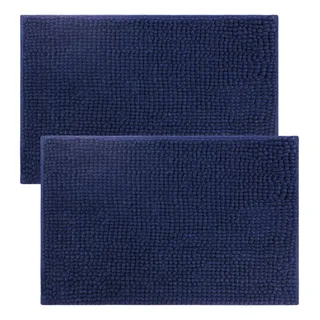 Kit 2 Tapetes Banheiro Box Bolinha Popcorn Azul Marinho Kit 2 Tapetes Banheiro Box Bolinha Popcorn Azul Marinho