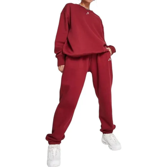 Conjunto Buzo + Jogging Bordo Frisado Talles Reales Unisex