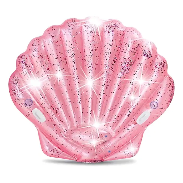 Almeja Concha Rosa Inflable Alberca Glitter Playa Intex