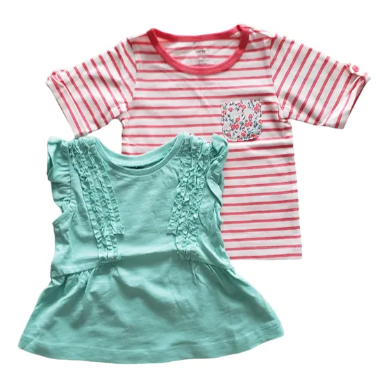 Remeritas Manga Corta Carters Beba 12m Rayas Y Lisa