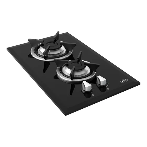 Anafe con alimentación a gas - TST Spezia II color negro - 2 hornallas
