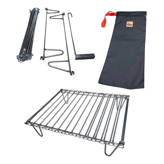 Parrilla Plegable Enrollable Cadena Con Estuche Camping