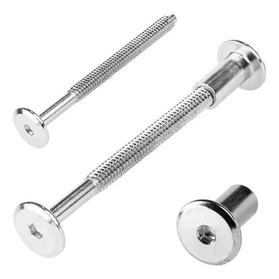 Tornillo Conector Tuerca Union Muebles 8cm X 1/4 50 Pzs