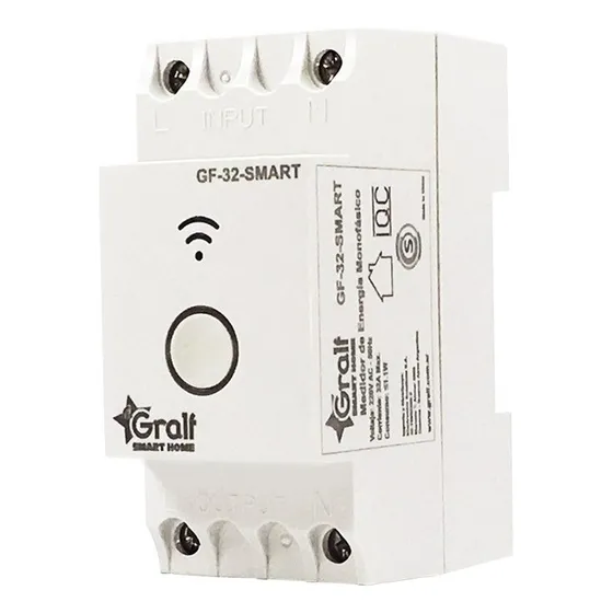Interruptor Inteligente Wi-Fi Riel Din Gralf GF-32-SMART Gris con Tecnología IoT y App Móvil