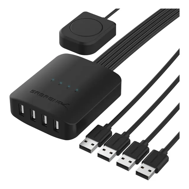 Conmutador Switch Usb Sabrent Usb-uss4 4 Puertos Periféricos