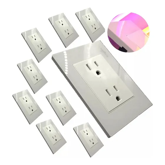 Pack 10 Pz Placa Armada Doble Contacto Cristal Blanco
