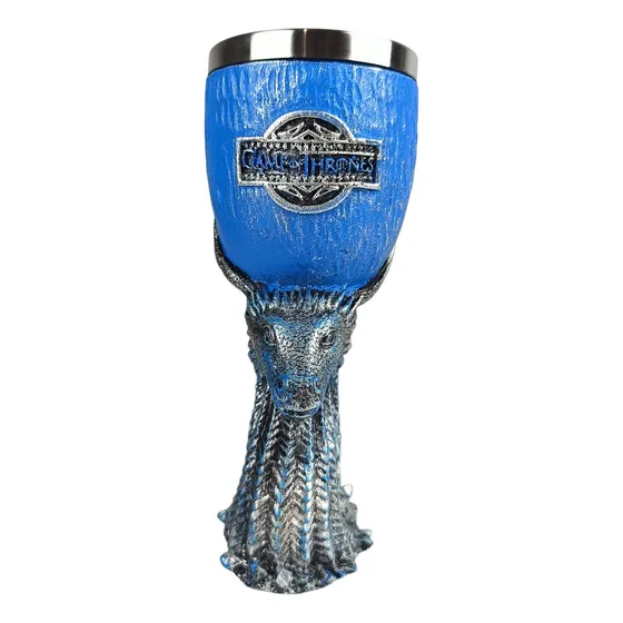 Taça Game Of Thrones 3d Azul Medieval Em Aço 180ml Presente