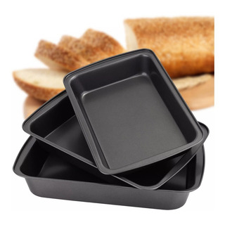 Set De 3 Moldes Charola Antiadherente Hornear Pan Reposteria Set De 3 Moldes Charola Antiadherente Hornear Pan Reposteria