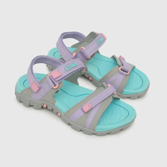 Sandalia De Niña Outdoor Doble Ajuste Gris Colloky
