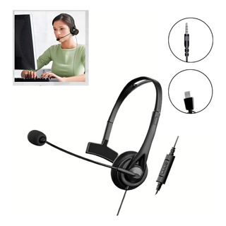 Fone Headset Call Center Telemarket Entrada Usb E Plug 3.5mm Fone Headset Call Center Telemarket Entrada Usb E Plug 3.5mm