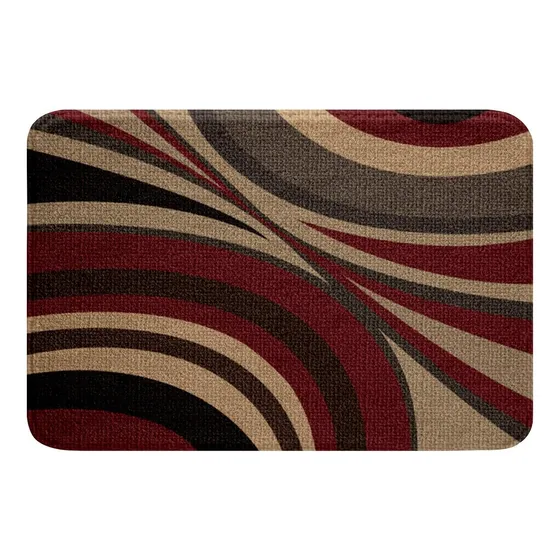 Feelyou Alfombra Baño Geometrica 20 X 32  Linea Raya Roja