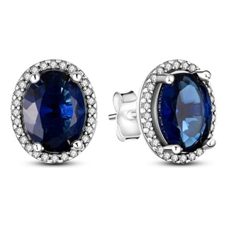 Aretes Mujer De Plata Real S925, Pavé Zirconias Azules Aretes Mujer De Plata Real S925, Pavé Zirconias Azules
