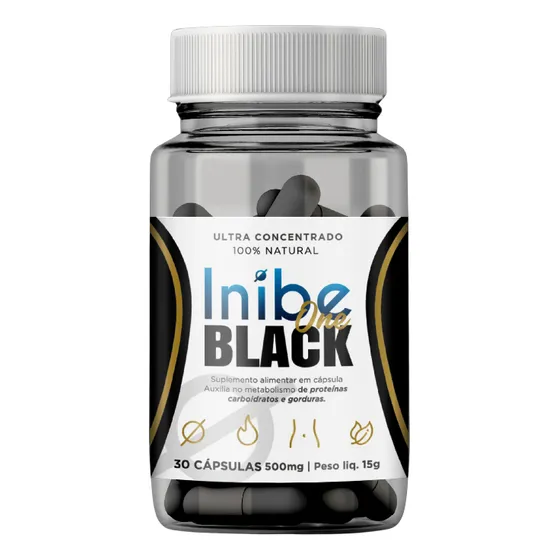 Capsul Inibe One Black Extra Forte 30 Cápsulas Detox 35ml
