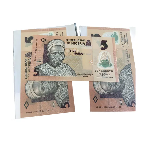 Cédula De 5 Naira Da Nigéria De Polímero De 2016 Fe