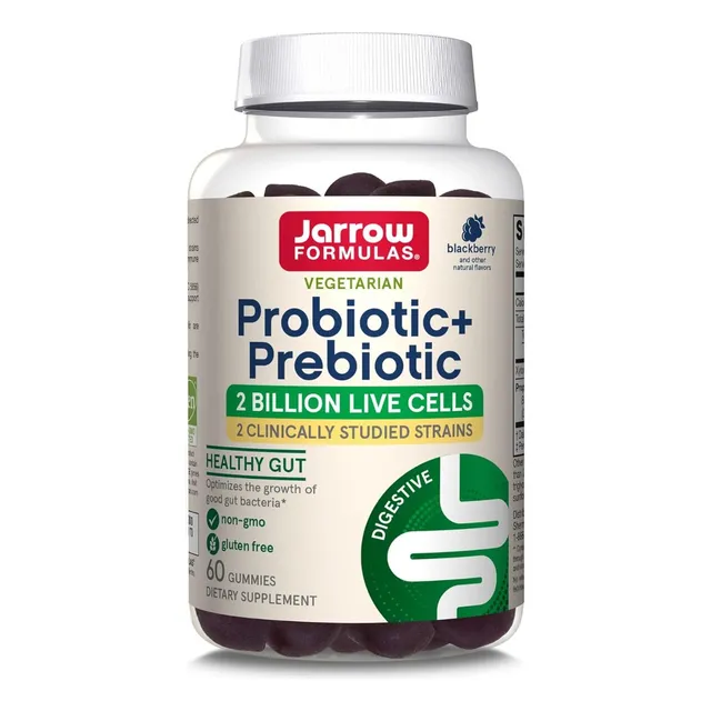 Probiótico + Prebiótico 2 Billion Jarrow Formulas 60 Gomitas Mora