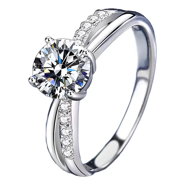 Anillo Solitario Compromiso Plata 925