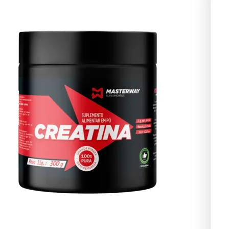 Suplemento em pó Masterway Suplementos 100% Puro Creatina Monohidrato de sabor natural em pote de 300g