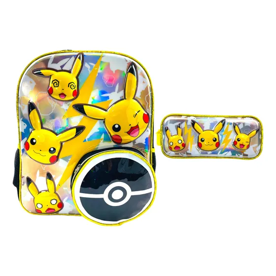 Mochila Escolar Ruz Pokemon 173898 Color Amarillo Diseño Rayado
